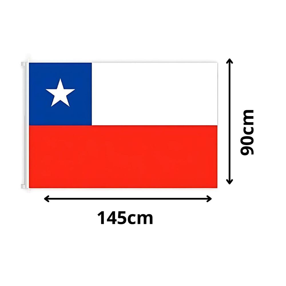 Bandera De Chile 90x145cm De Tela Fiestas Patrias image number 2.0
