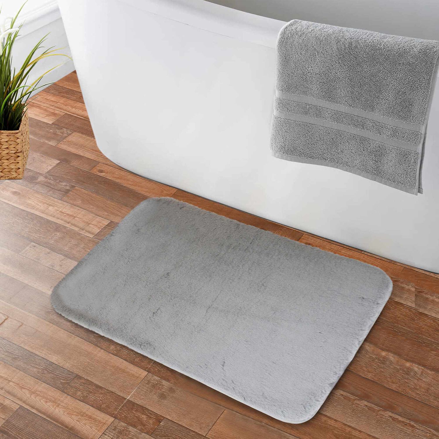 Pack 2 Alfombras De Ba&ntilde;o Ultra Suave Nautica 40x60 + 50x80cm Gris Claro image number 1.0