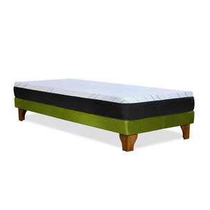Cama Europea Zen Pro 1.5 Plazas Tela Velvet Pistacho