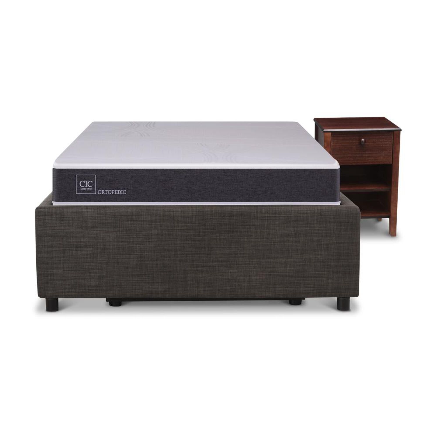 Cama Ba&uacute;l Cic New Ortopedic / 1.5 Plazas / Base Normal + Velador image number 0.0