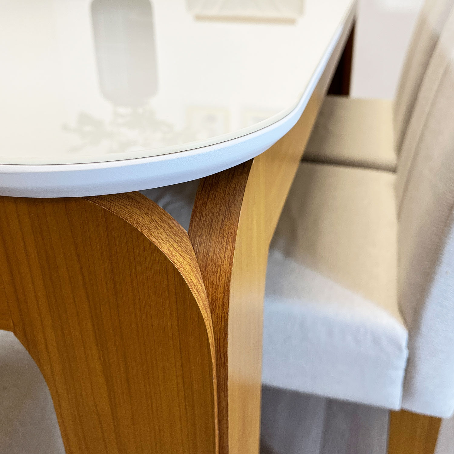 Juego De Comedor Roma 160x90 Cm Vidrio 6 Sillas Beige image number 7.0
