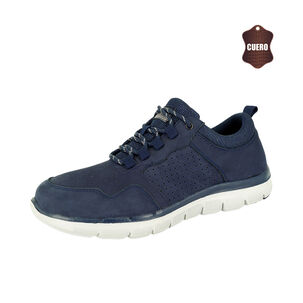 Zapato De Cuero Casual Munia Azul London Adixt