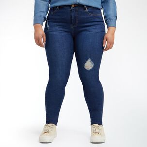 Jeans Talla Grande Tiro Medio Skinny Fit Mujer Sexy Large