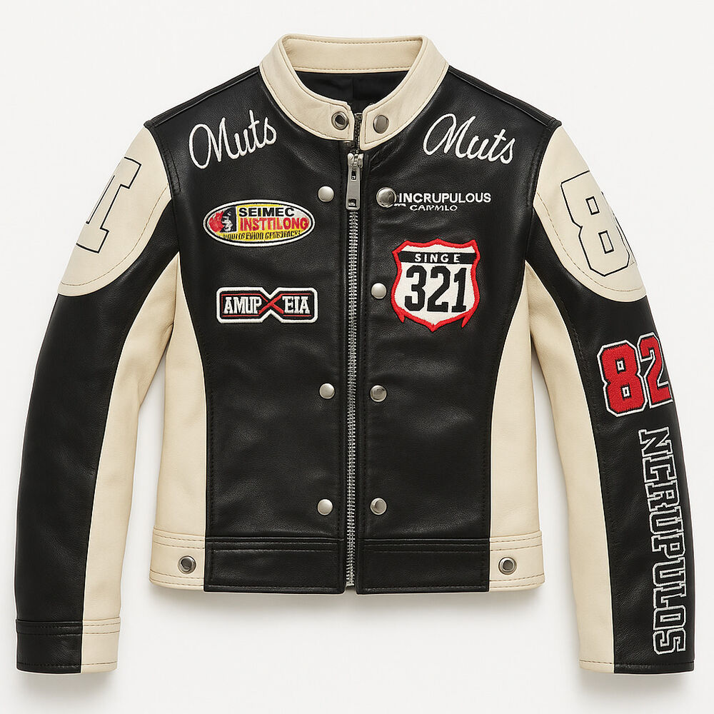 Chaqueta Infantil Varsity Eco Cuero Modelo Racing image number 1.0