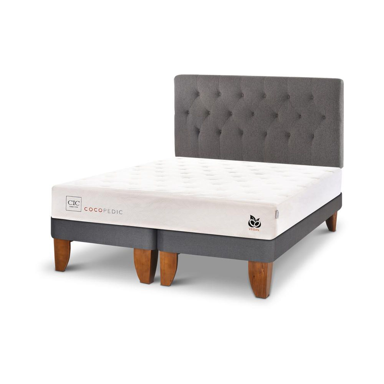 Cama Europea Cic Cocopedic / 2 Plazas / Base Dividida + Respaldo image number 1.0