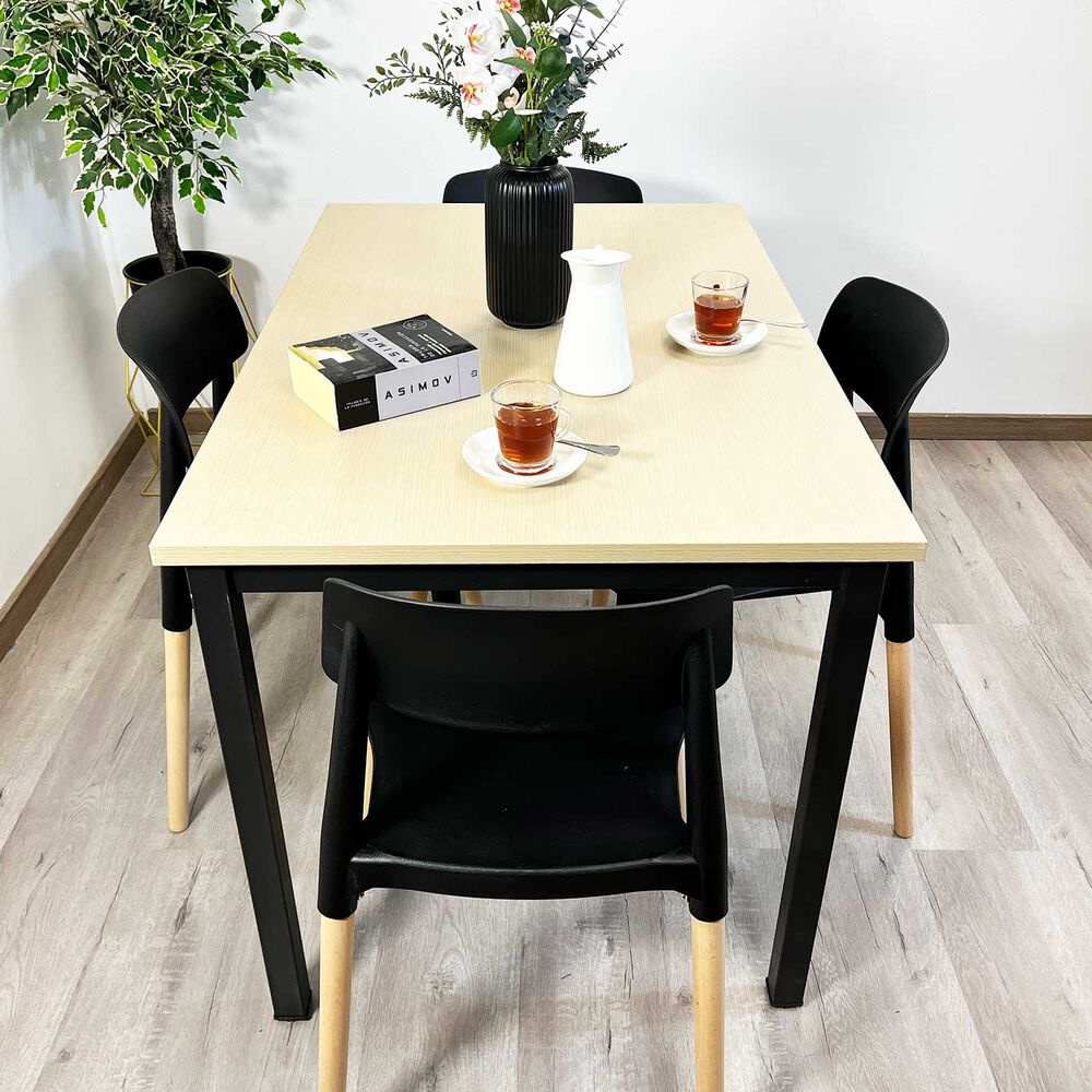 Juego De Comedor New York + 4 Sillas Lisboa Negras image number 2.0