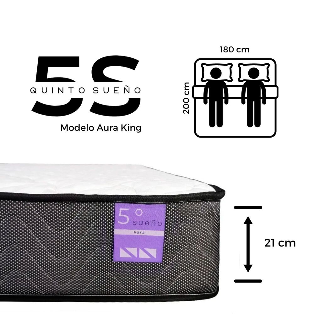 Cama Europea King + Respaldo Tubular Madera Negro image number 2.0