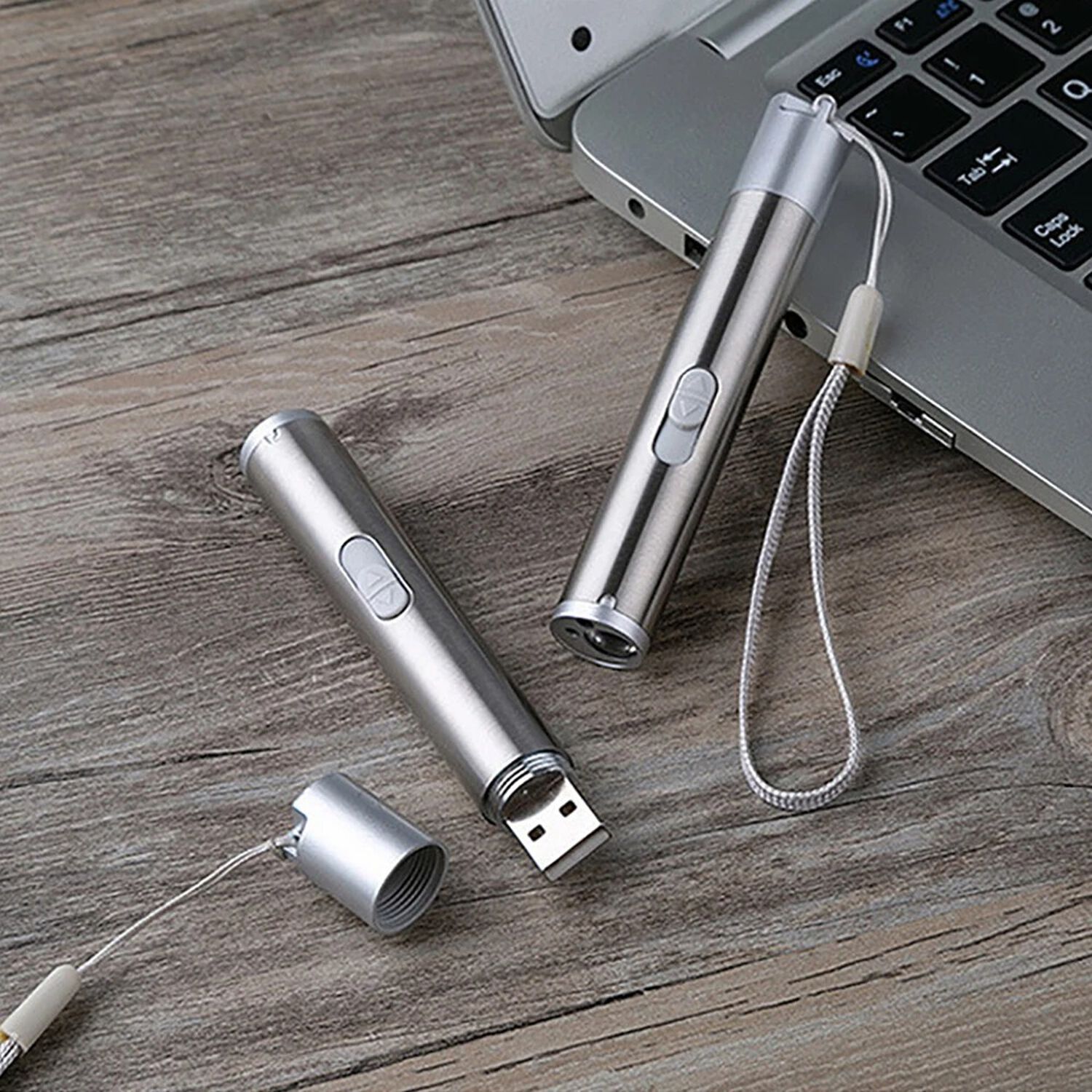 Linterna Tipo Lapiz Led 3 En 1 Aluminio Led Luz Uv Ultravioleta Laser Recargable image number 5.0