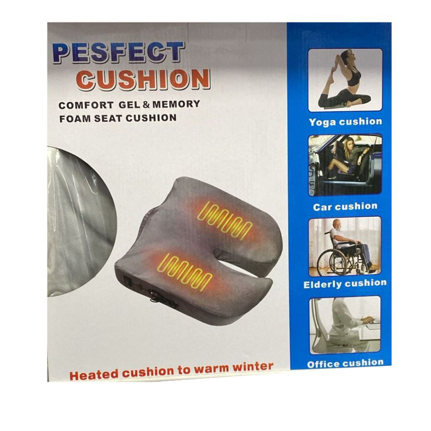 Coj&iacute;n Ergon&oacute;mico De Masaje Con Calefacci&oacute;n Para Asiento image number 1.0