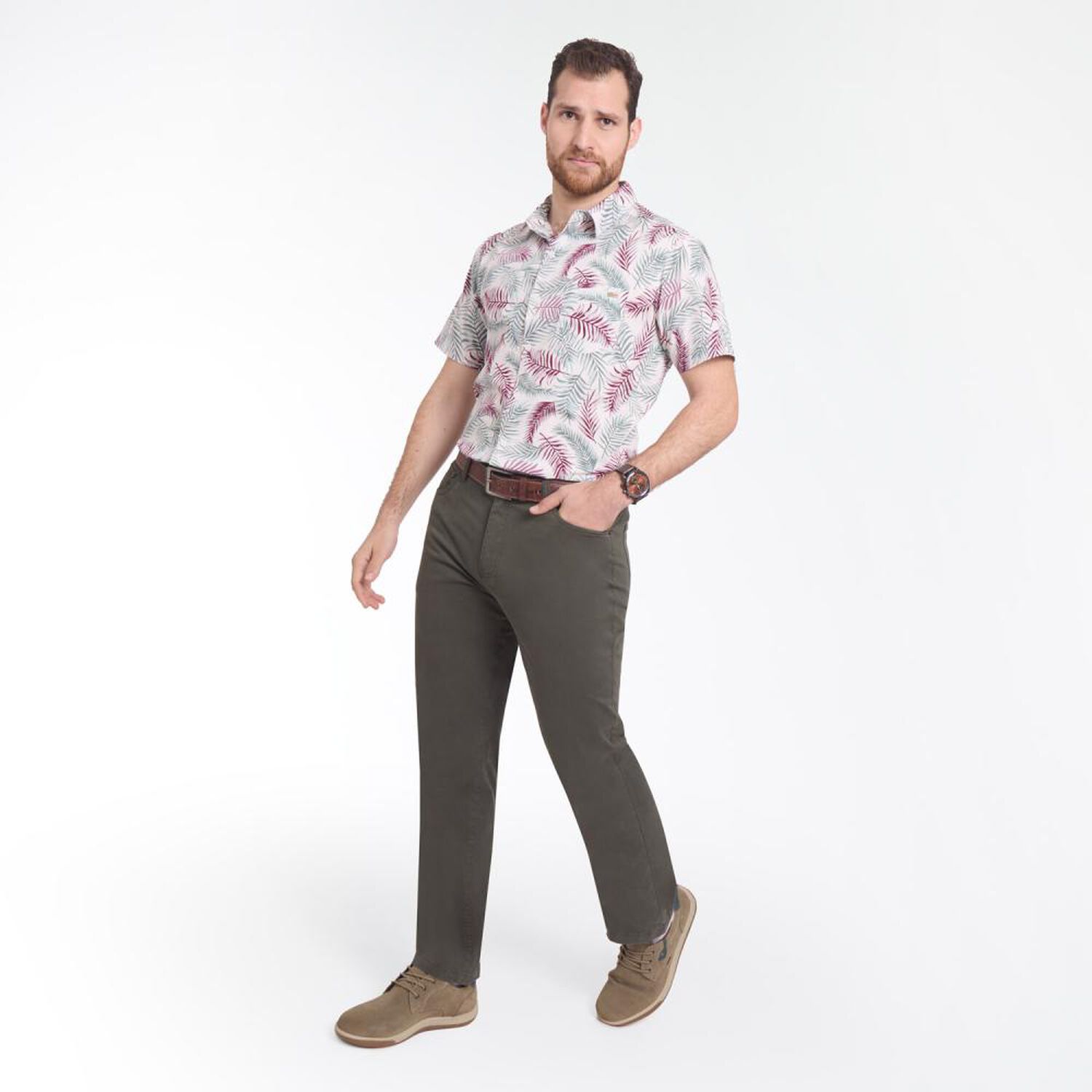 Pantal&oacute;n Liso Tiro Medio Regular Hombre Peroe image number 1.0