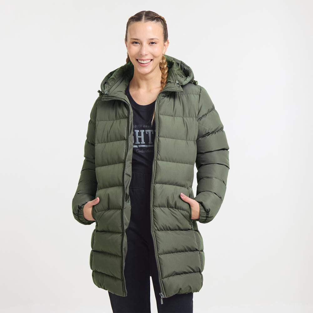 Parka Deportiva Lisa Regular Cuello Alto Con Capucha Mujer Wetland image number 0.0