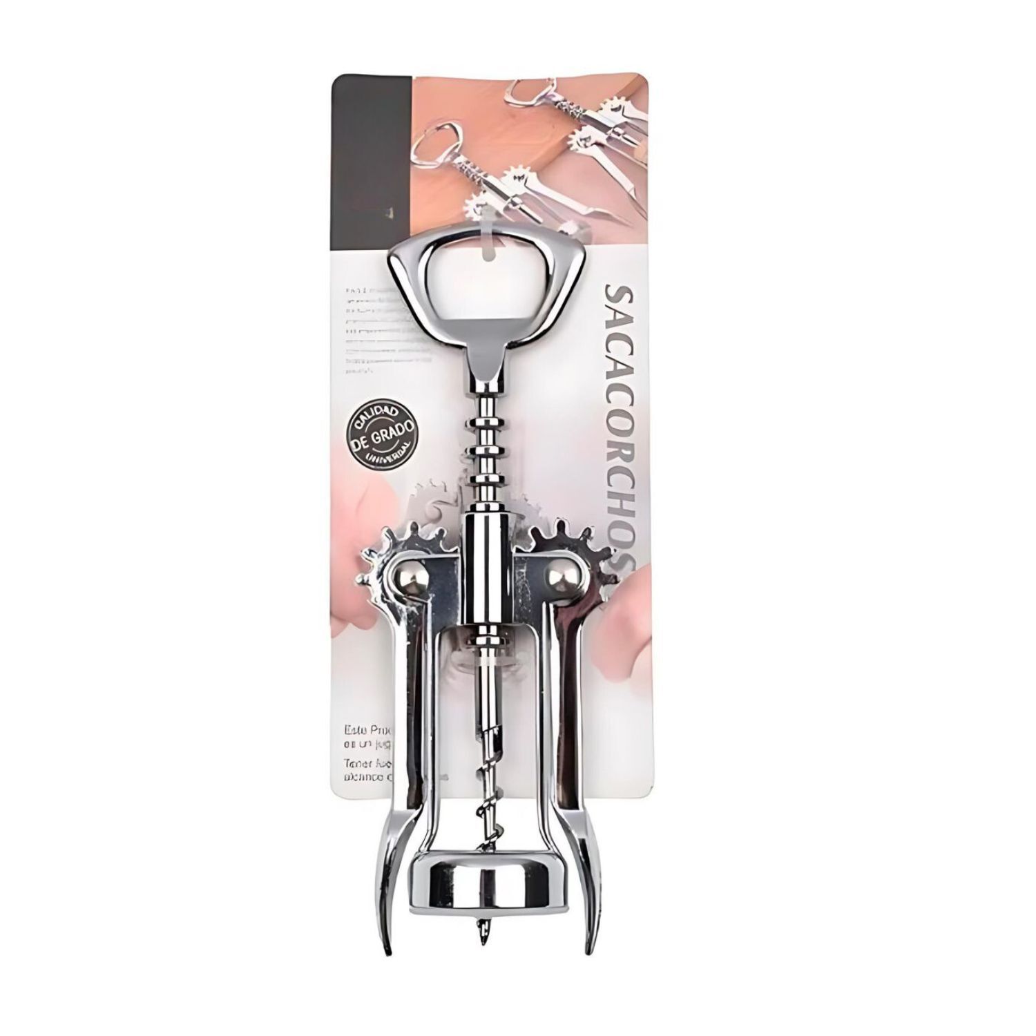 Saca Corcho Vino Con Destapador Cerveza Practico 16cm Acero image number 2.0