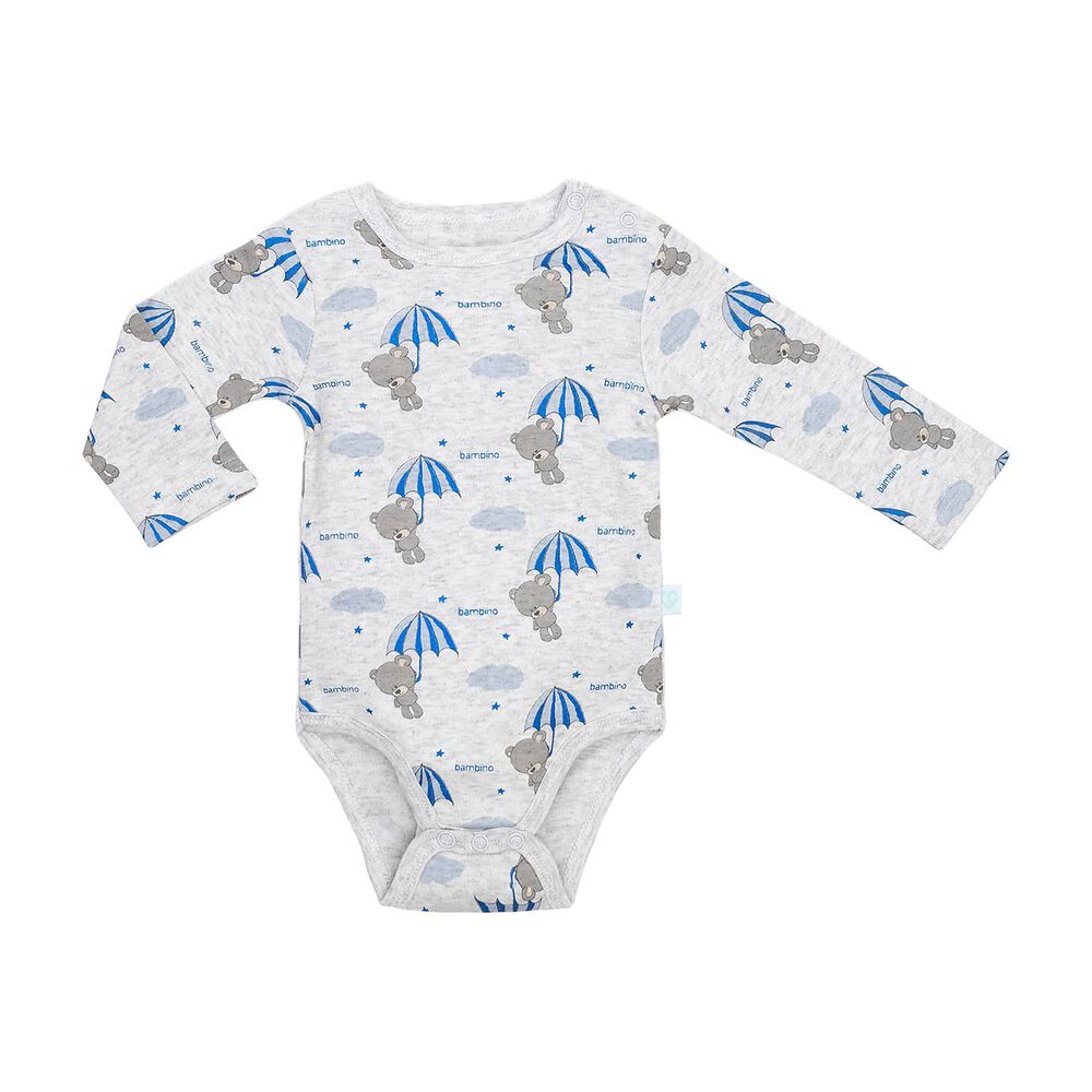Set 2 Piezas Bodys Manga Larga Bambino Oso Celeste image number 3.0