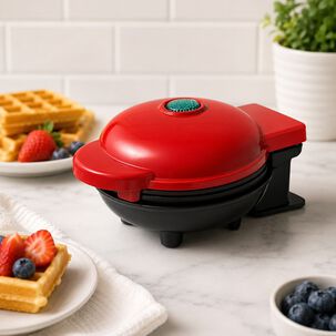 Mini M&aacute;quina Waflera El&eacute;ctrica 350w Antiadherente Color Rojo