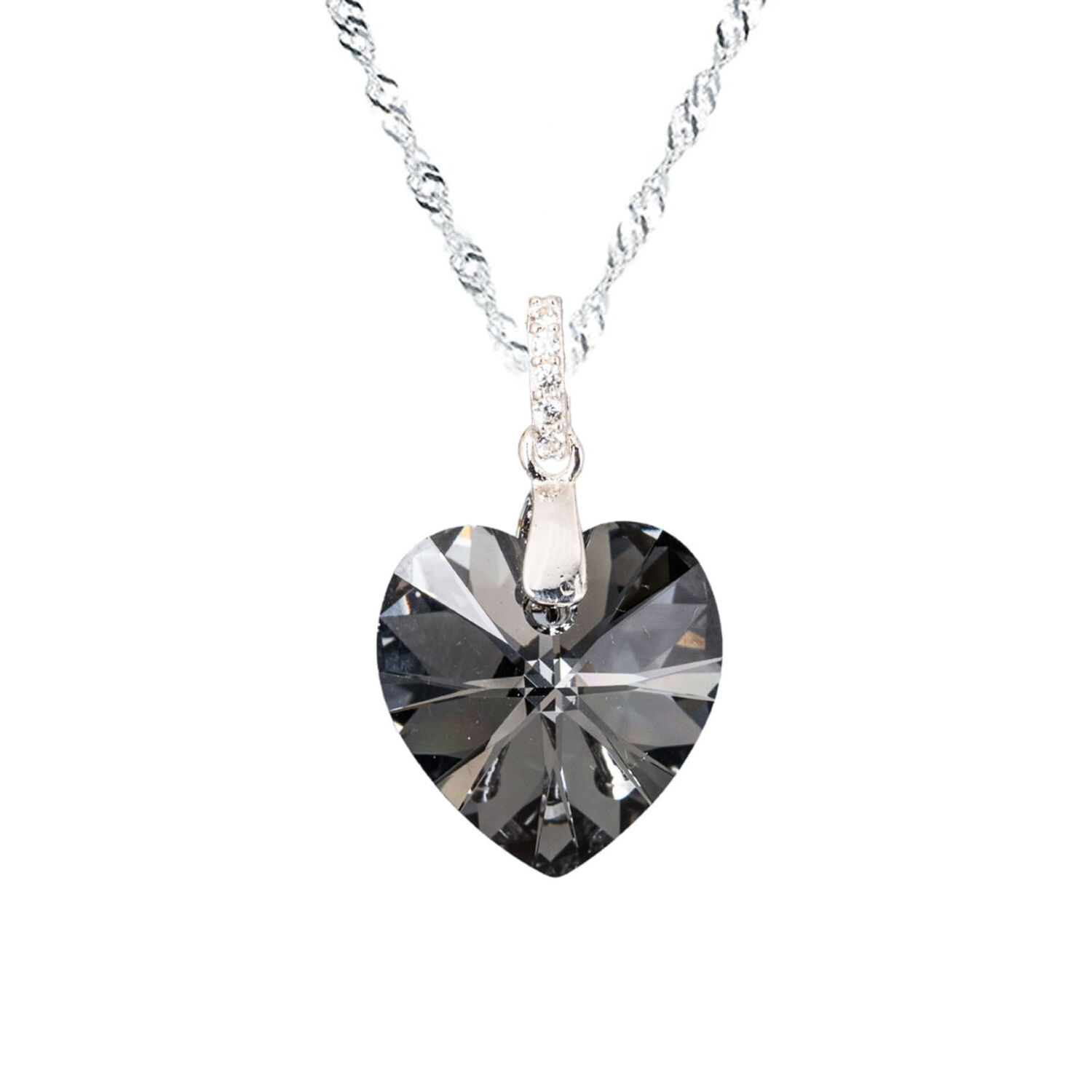 Collar Gran Romance Cristales Genuinos Silver Night image number 0.0