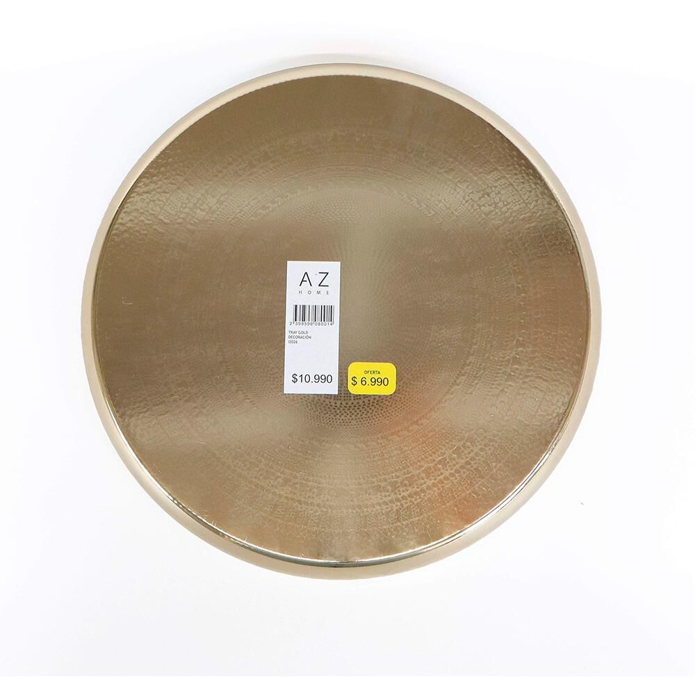 Bandeja Circular De Metal Dorada Az Home / 34 Cm image number 2.0