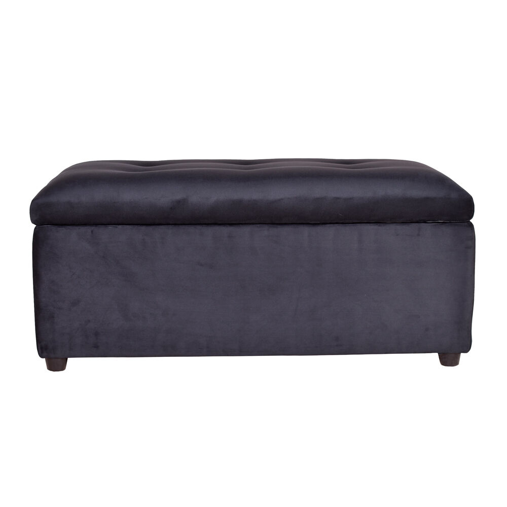 Banqueta Baul Felpa Gris Oscuro 95x50x45 image number 1.0