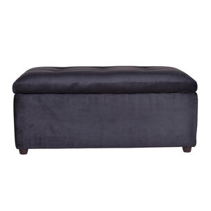 Banqueta Baul Felpa Gris Oscuro 95x50x45