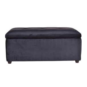 Banqueta Baul Felpa Gris Oscuro 95x50x45
