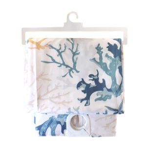 Set Para Ba&ntilde;o Nautica Home Cortina+alfombra+cesta Dise&ntilde;o Corales De Mar