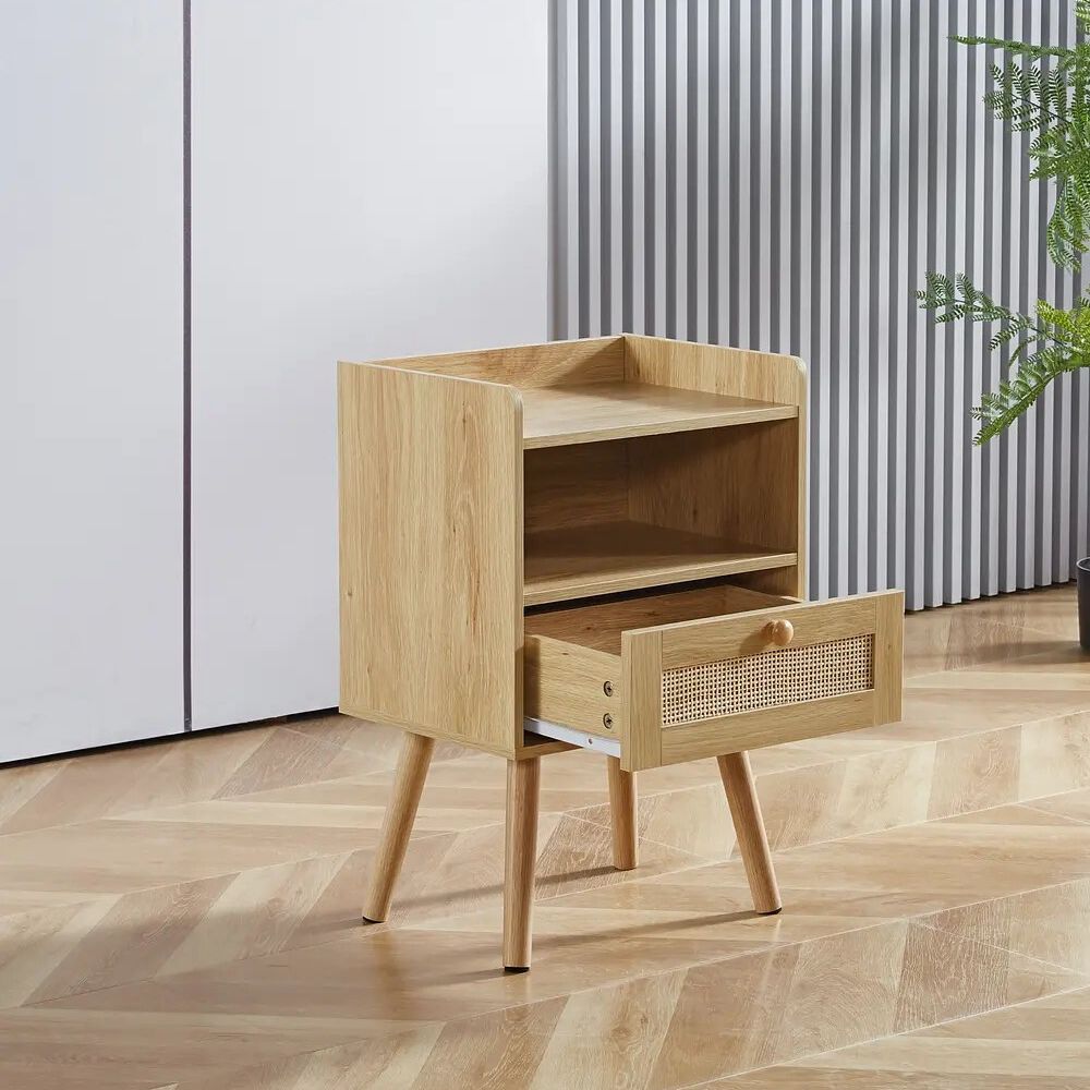 Velador Mesh Rattan Con Cajon Y Espacio image number 2.0