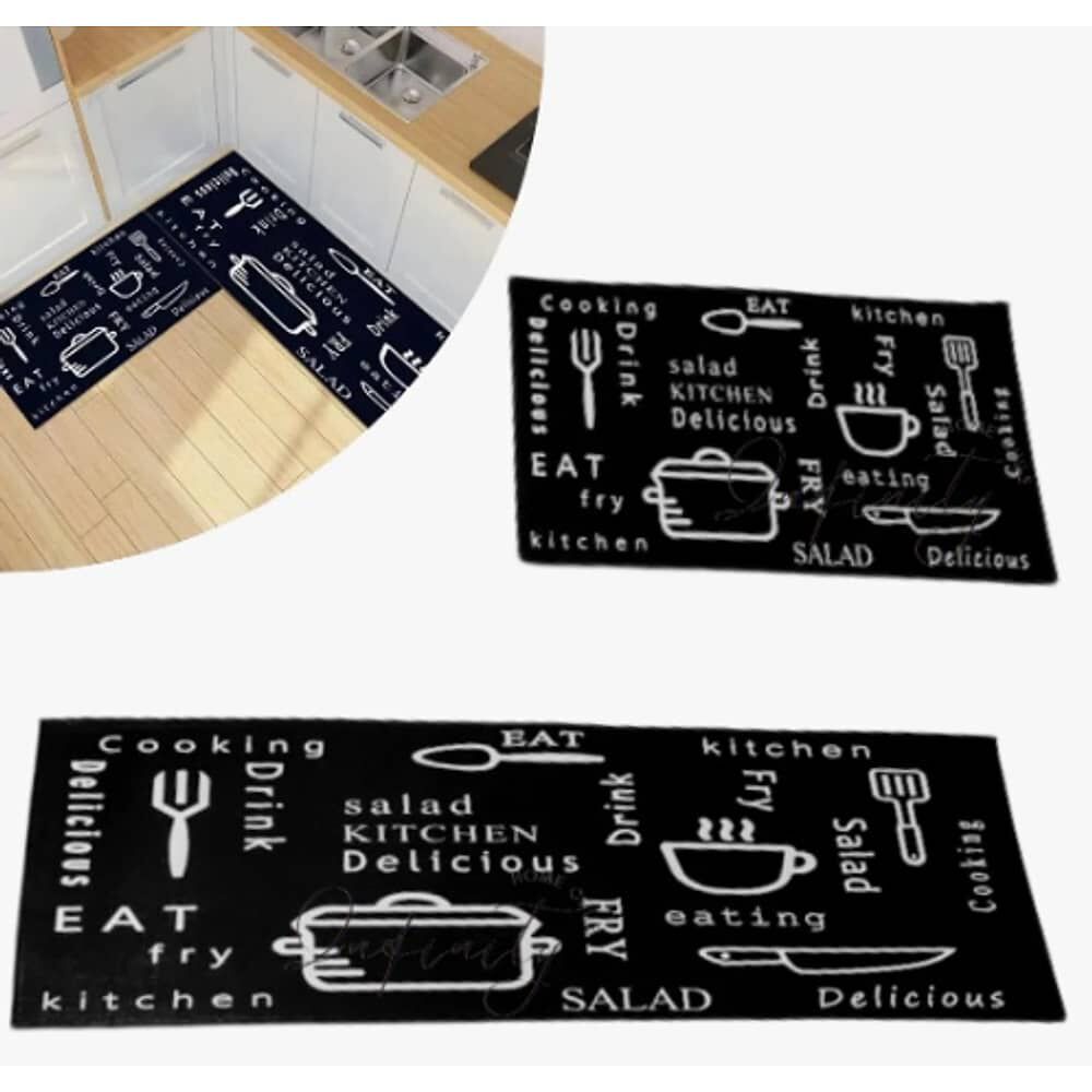 Alfombra Cocina Piso Entrada Antideslizante Negro image number 0.0