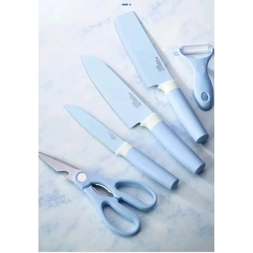 Set De Cuchillos Cocina De Colores 6piezas Pedestal Pelador image number 2.0