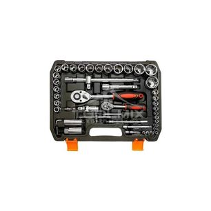 Juego Dados Con Llaves Y Chicharra 1/2'' Y 1/4'' 61pc Maleta