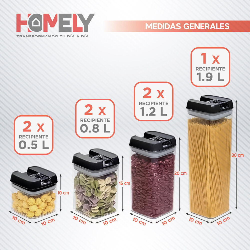 Frascos Conserveros Contenedores Hermeticos Pack 7 image number 1.0