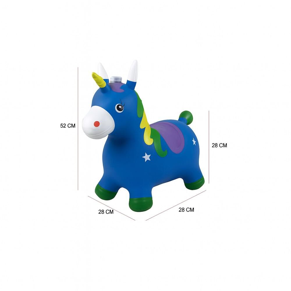 Pony Unicornio Saltarín De Goma Con Sonido Color Azul Niños image number 5.0