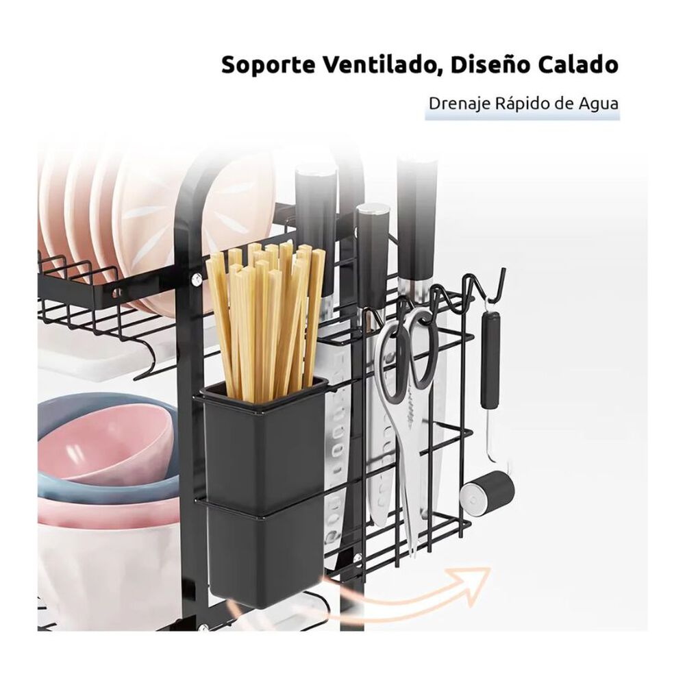 Secador Escurridor De Platos Loza Vajilla 2 Niveles Cocina image number 2.0