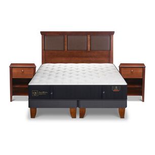 Cama Europea Cic Premium / 2 Plazas / Base Dividida + Set De Maderas