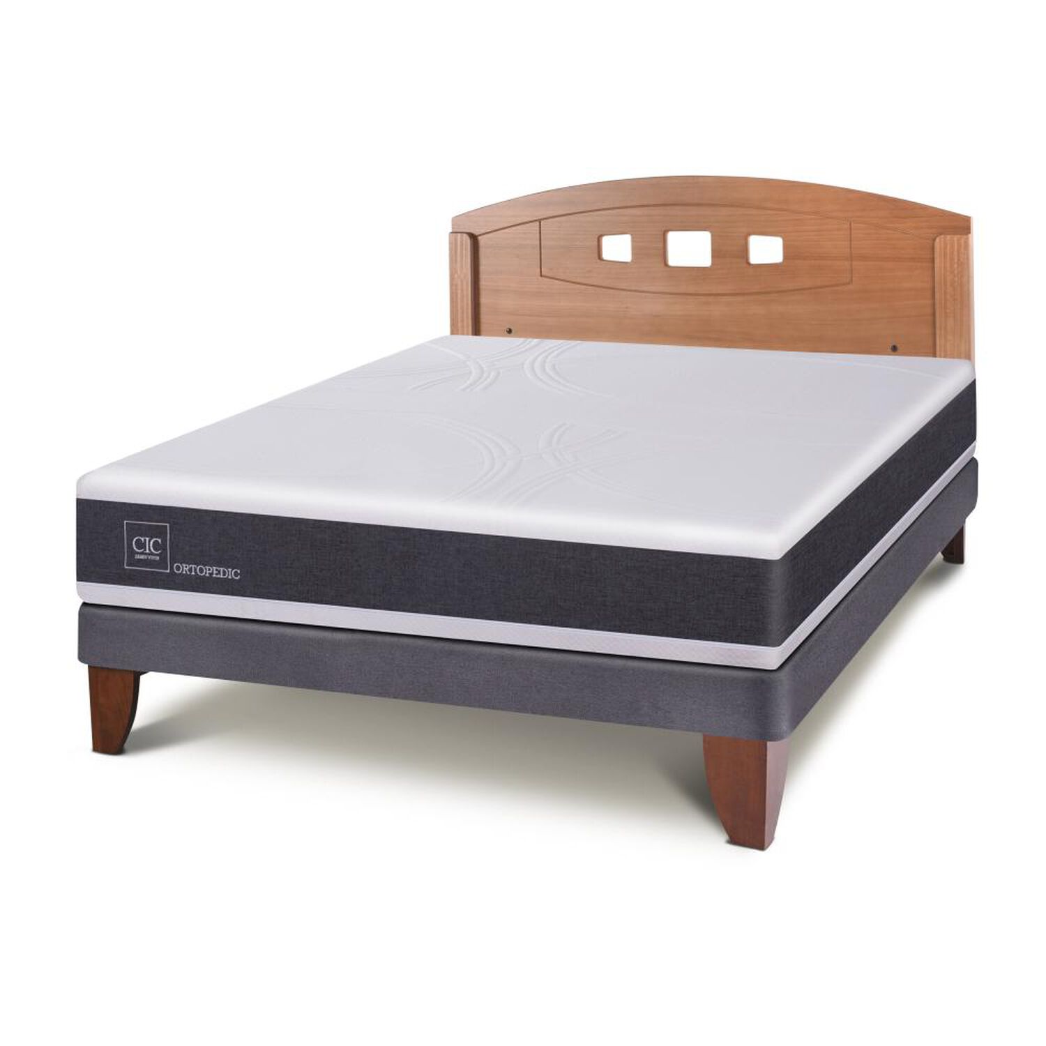 Cama Europea Cic New Ortopedic / 2 Plazas / Base Normal + Respaldo image number 1.0