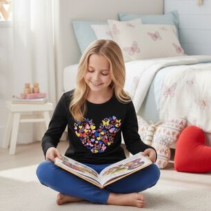 Pijama Ni&ntilde;a Estampado Coraz&oacute;n Mariposas