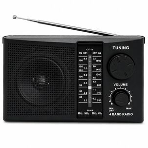 Radio Am / Fm Multibandas Recargable A Pilas Y Corriente 18r