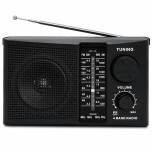 Radio Am / Fm Multibandas Recargable A Pilas Y Corriente 18r