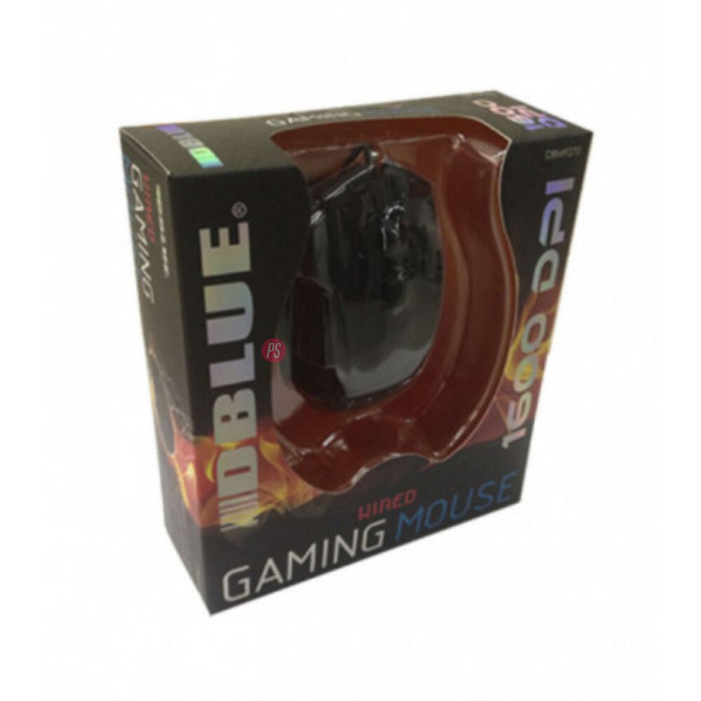 Gaming Mouse 1600 Dpi Usb Con Led Azul Ergonómico - Ps image number 3.0