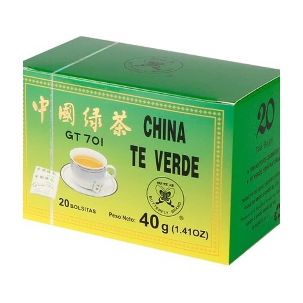 Te Verde China Green Tea Butterfly Brand 20 Bolsitas 40g image number 0.0