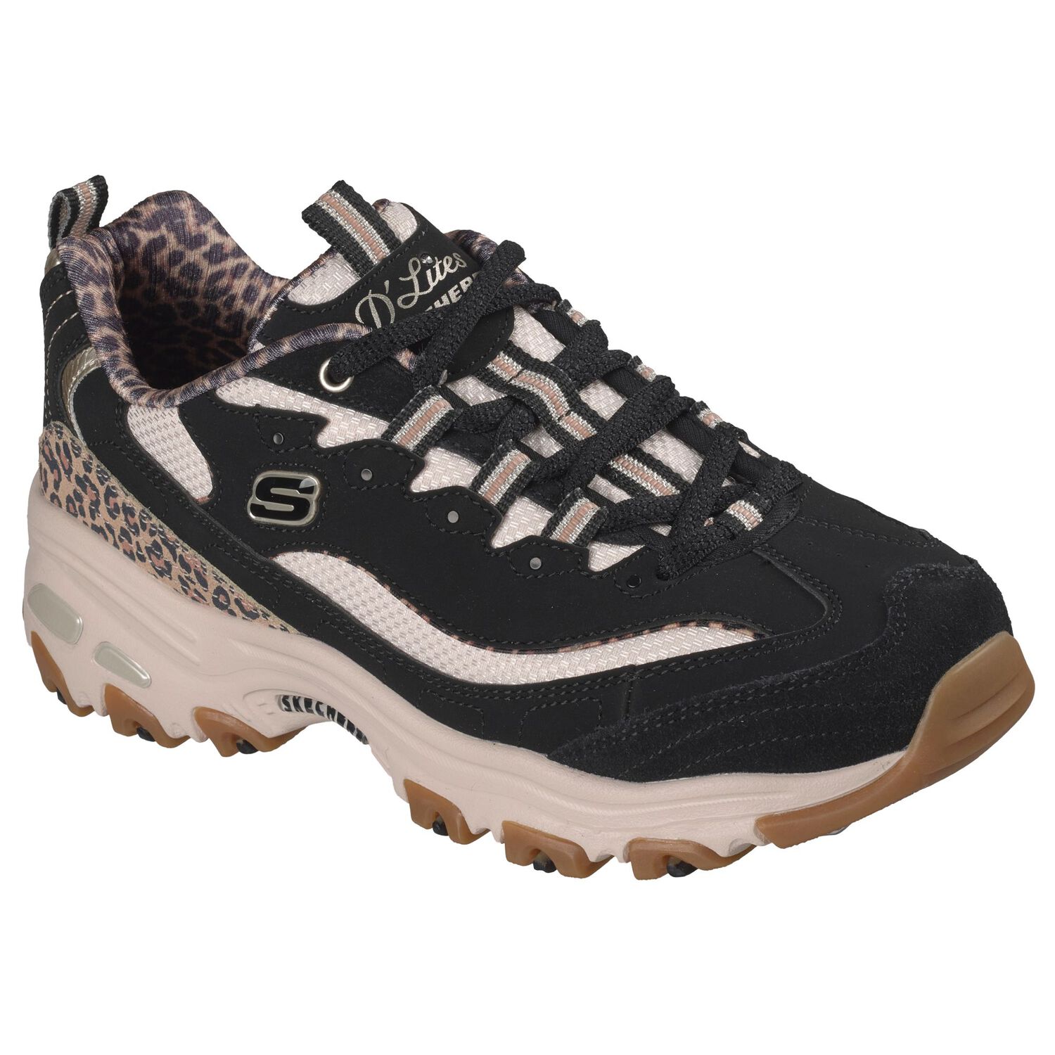 Zapatilla Urbana Mujer Skechers D Lites-wild Charm Blk image number 4.0