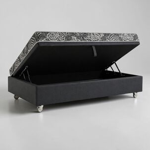Cama Baul 1.5 Plaza L190 Cm + Colchon Modelo Ideal / Con Ruedas Ptron (gris)