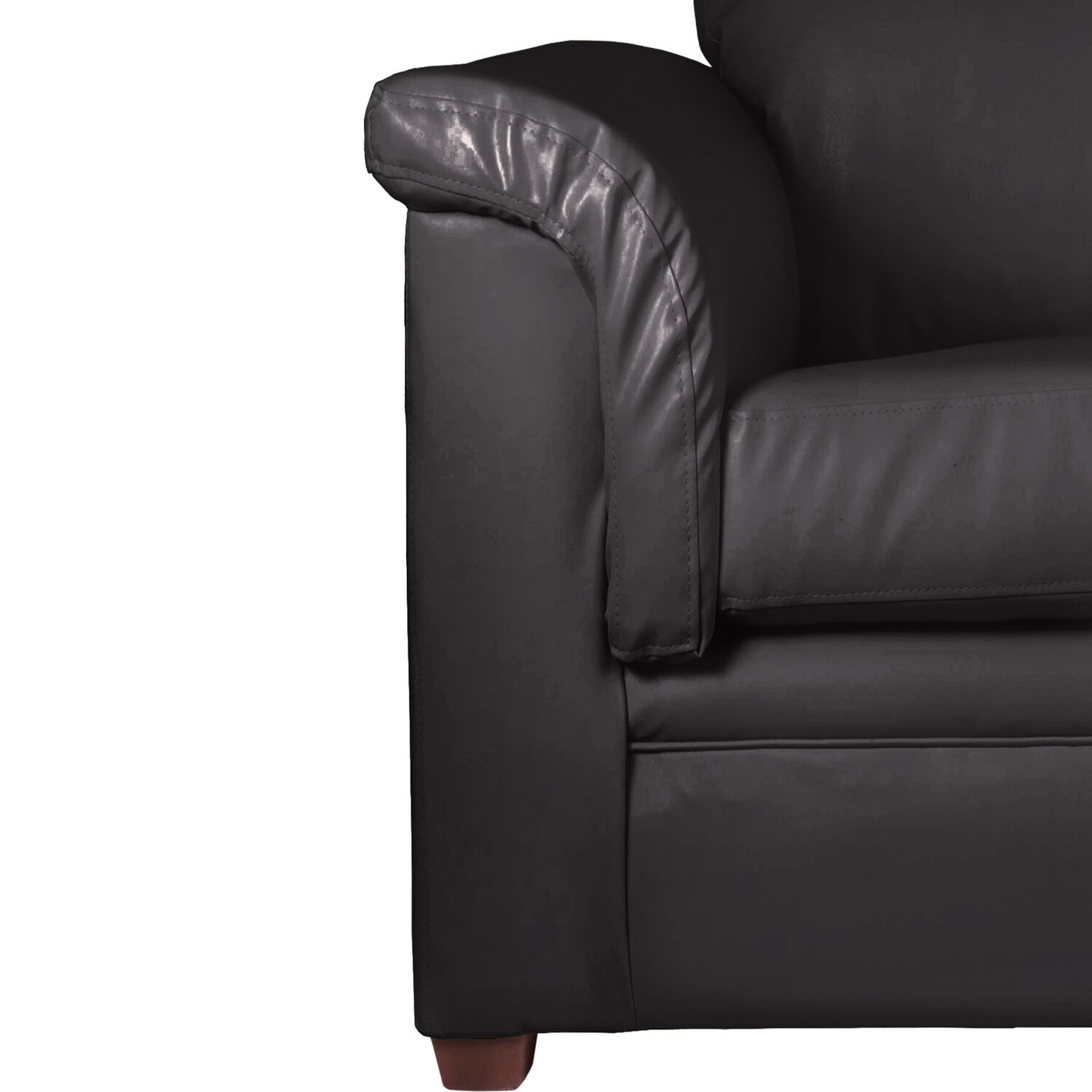 Sofa Ancona 2 Cuerpos Pu Grano Negro image number 3.0