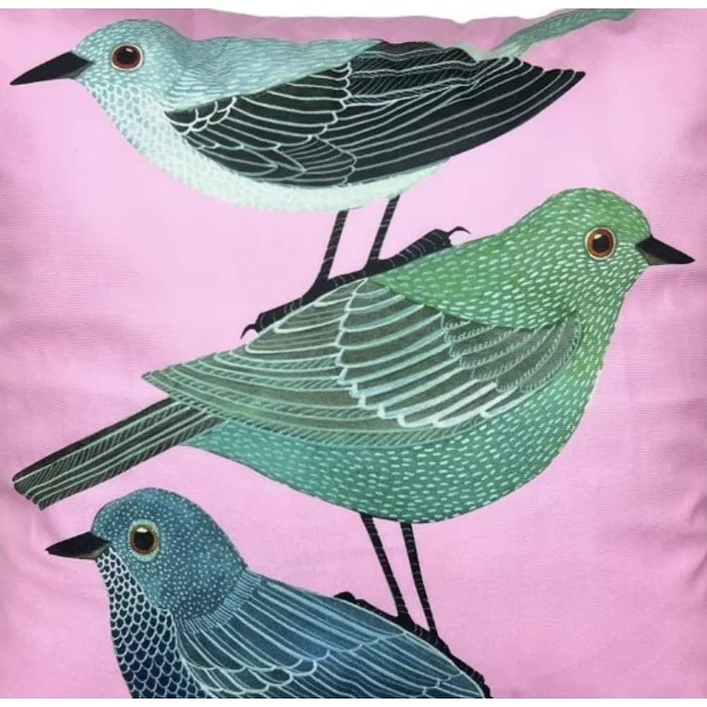 Funda Para Coj&iacute;n Felpa Dise&ntilde;o Estampado Aves 45x45cm image number 2.0