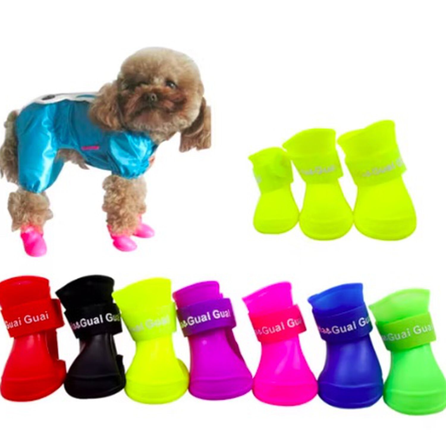 Botas Zapatos Antideslizante Impermeable Mascota Perro Xl Rojo image number 1.0