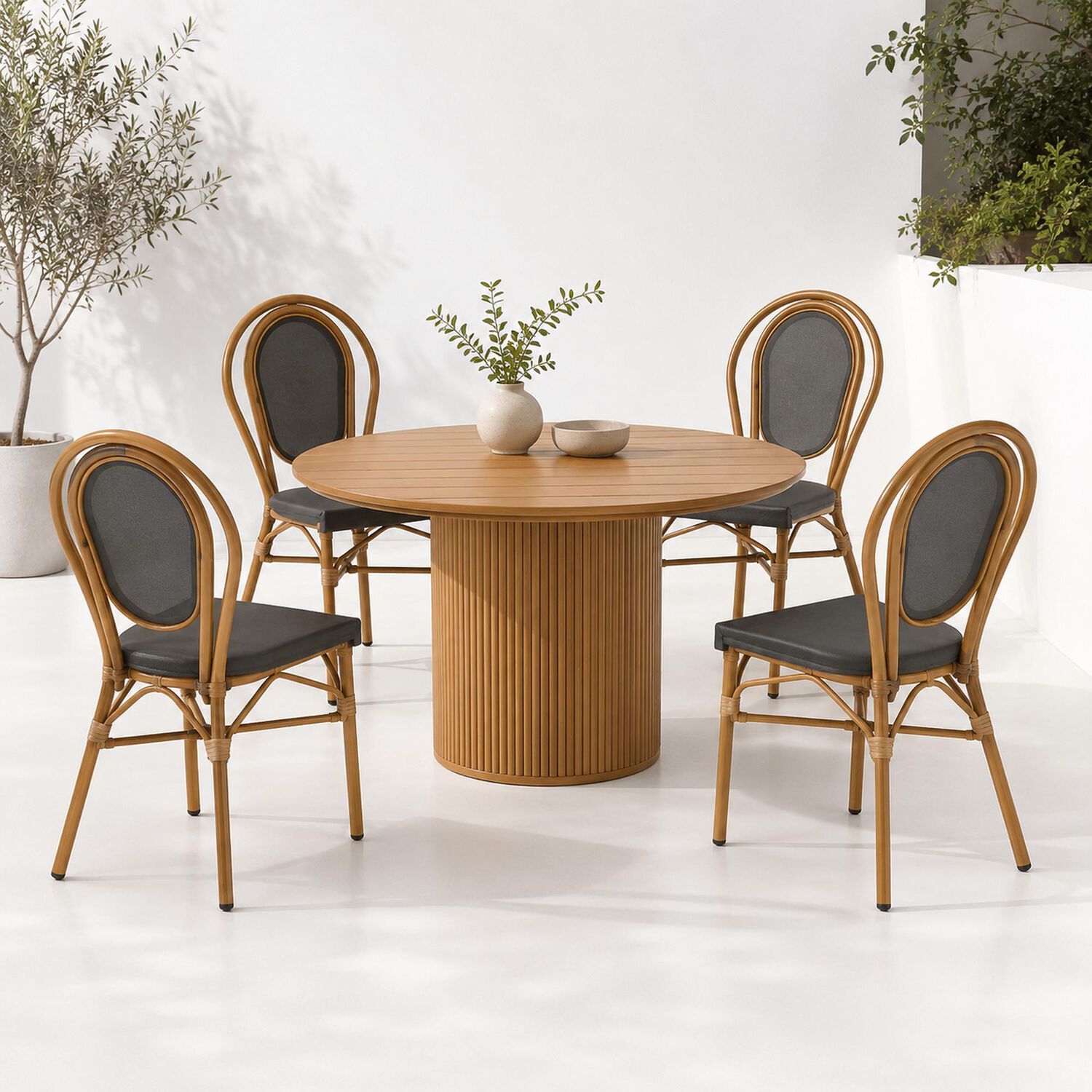 Pack De 4 Sillas Provence Parisina Rattan - Gris Oscuro image number 1.0
