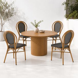 Pack De 4 Sillas Provence Parisina Rattan - Gris Oscuro