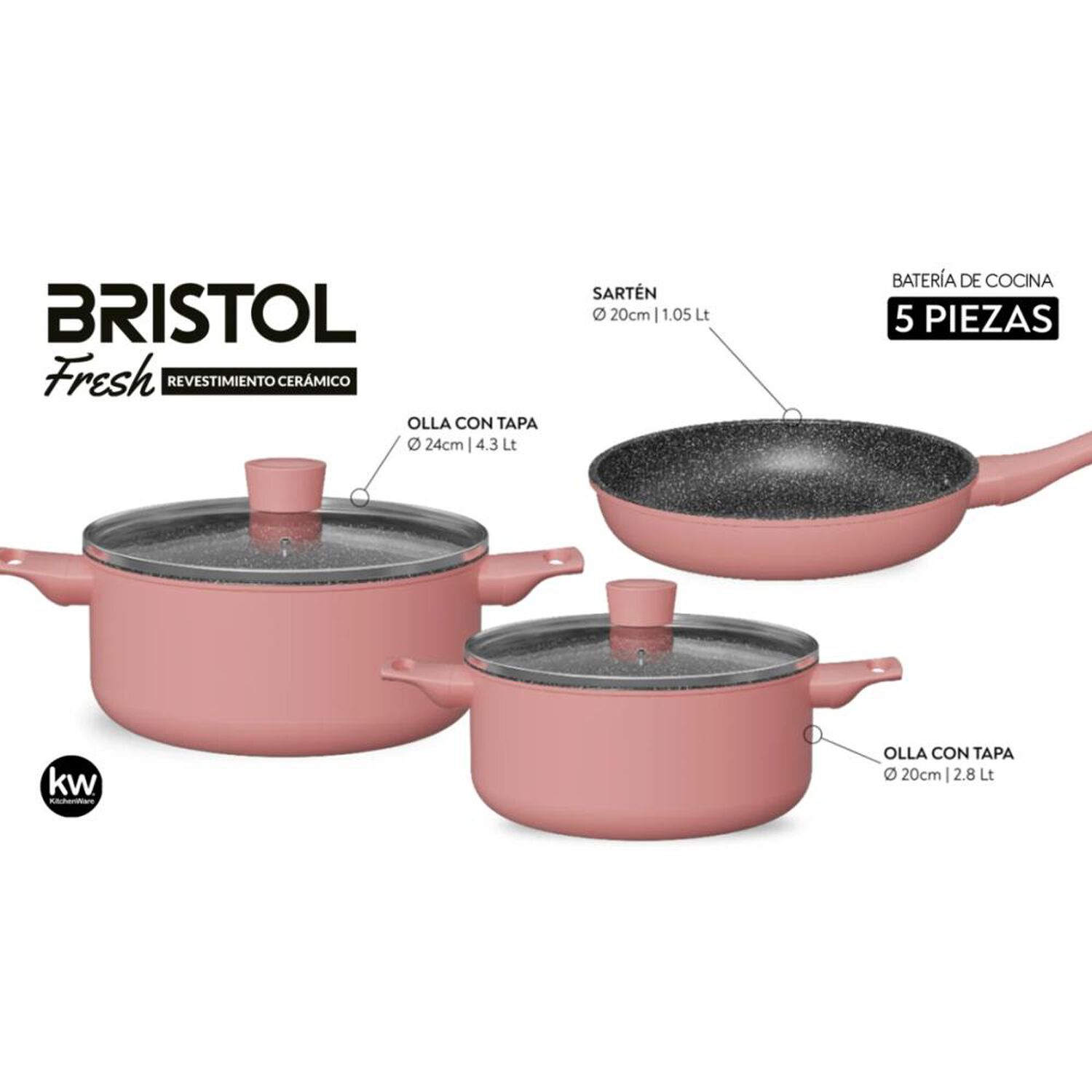 Bateria Alum Ceramica Bristol Fresh Kitchenware / 5 Piezas image number 14.0
