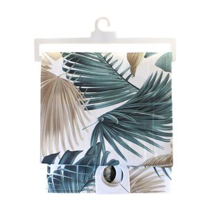 Set Para Ba&ntilde;o Nautica Home Cortina+alfombra+cesta Dise&ntilde;o Hojas Tropicales