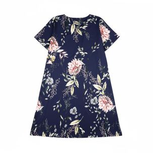 Vestido Full Print Manga Corta Cuello Redondo Mujer Lesage