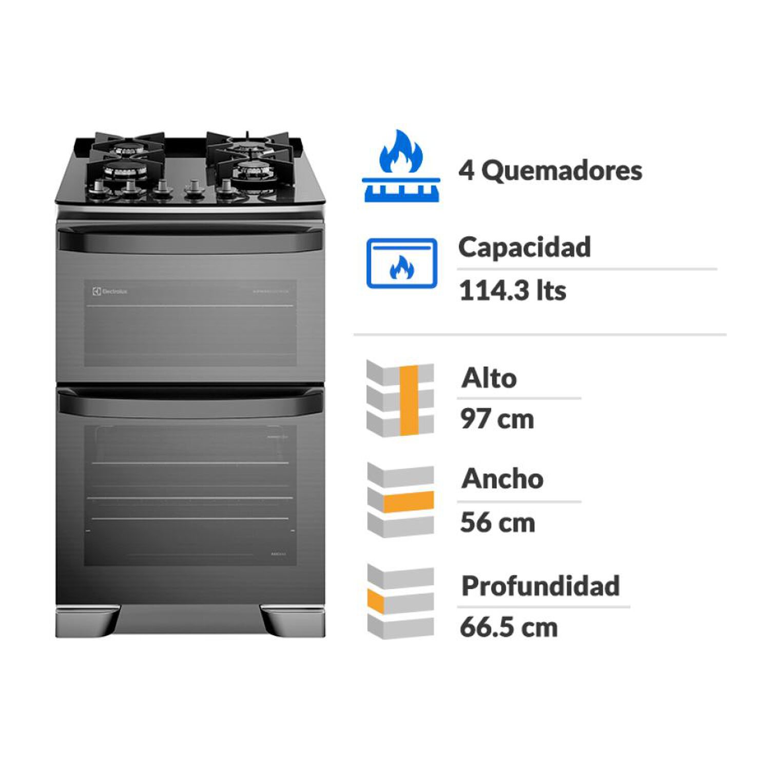 Cocina A Gas Electrolux F4ead 4 Quemadores image number 1.0