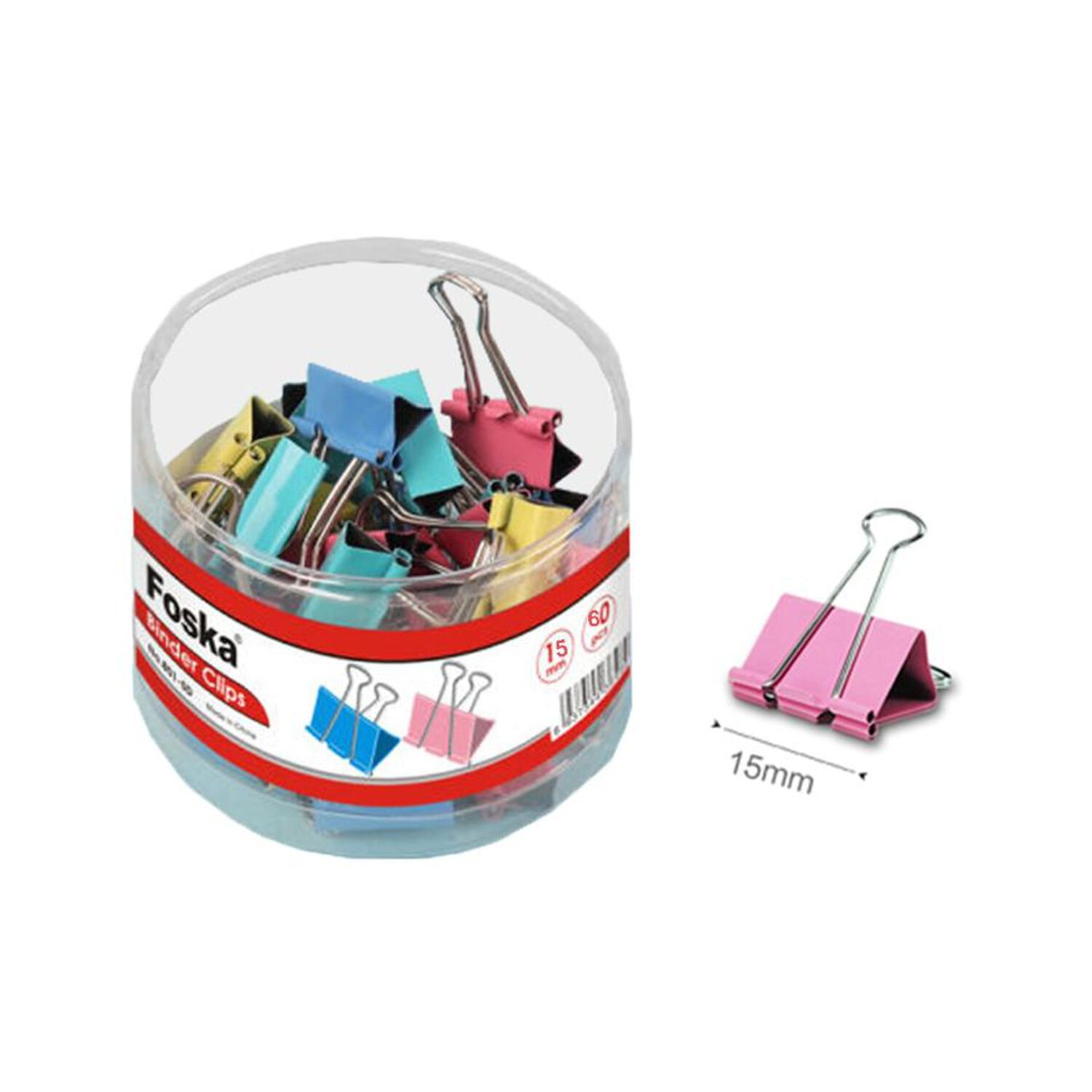 Clips De Carpeta Colores 15 Mm 801-6d Foska image number 0.0